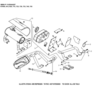 Kt745-3100 Exhaust Diagram and Parts List for KT745-3100  Cub Cadet Engine
